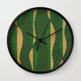 Vintage Japanese Woodblock Textile Pattern Wall Clock