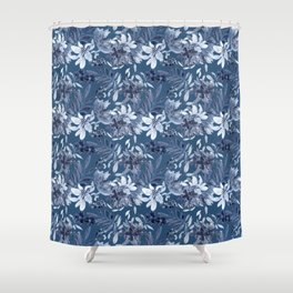 Blue Flora Shower Curtain