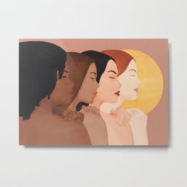 Sun Metal Print | Graphicdesign, Nude, Sunbathing, Woman, Women, Sunshine, Standing, Sun, Digital, Females 