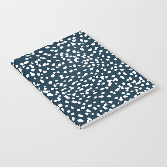 Navy Dots abstract minimal print design pattern brushstrokes painterly painting love boho urban chic Notebook