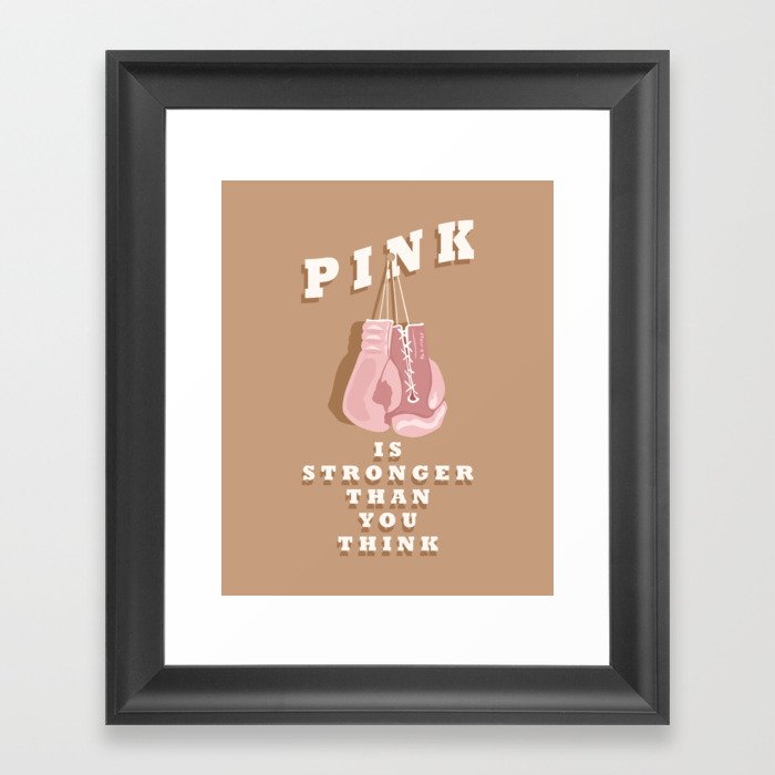 Hanging Pink Boxing Gloves Framed Art Print