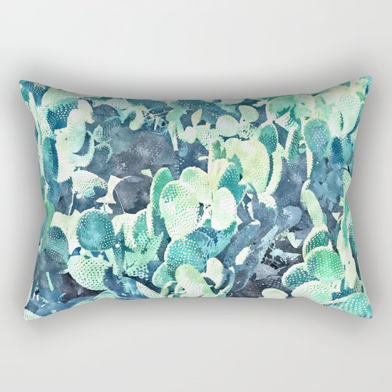 Watercolor Cactus ||| #society6 #decor #buyart Rectangular Pillow
