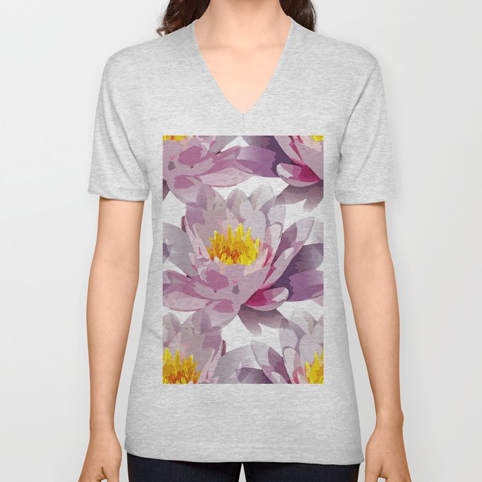 Waterlilies Galore V Neck T Shirt