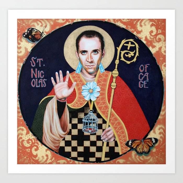 Saint Nicolas of Cage Art Print