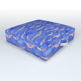 Blue fish Outdoor Floor Cushion