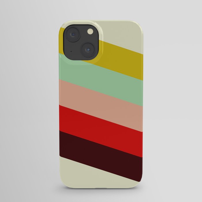 Juno - Colorful Classic Abstract Minimal Retro 70s Style Stripes Design iPhone Case