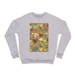 Forest Hearts Pattern Crewneck Sweatshirt