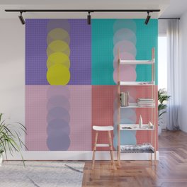 Grid retro color shapes patchwork 3 Wall Mural
