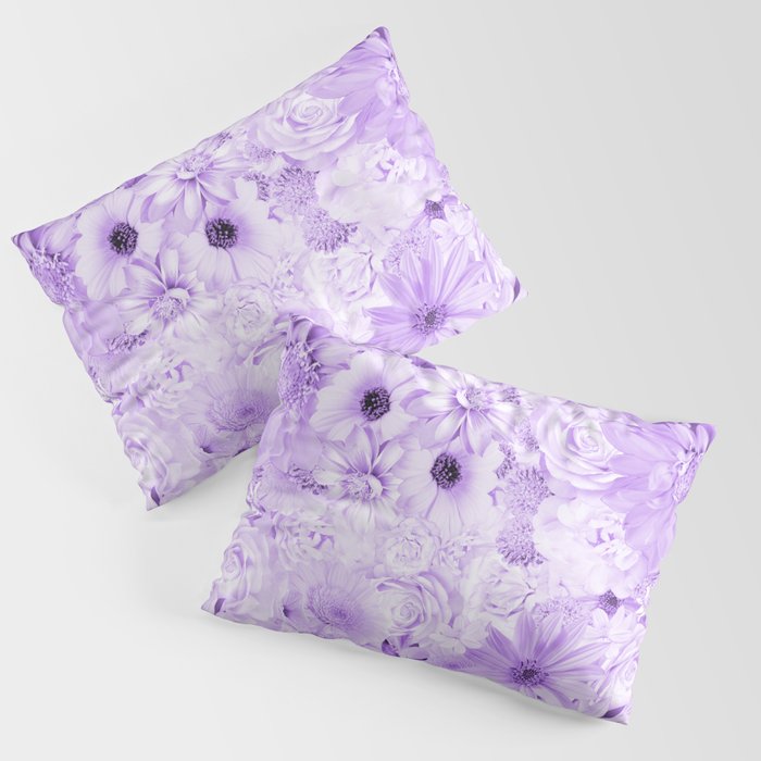orchid purple floral bouquet aesthetic array Pillow Sham