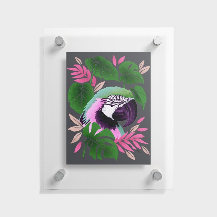 Pinky Green Parrot Monstera Floating Acrylic Print