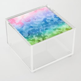 Camoflauge Ombre Pink Ocean Blue Green Acrylic Box