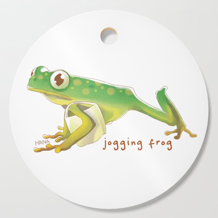 Jogging Frog | Hana Stupid Art Cutting Board