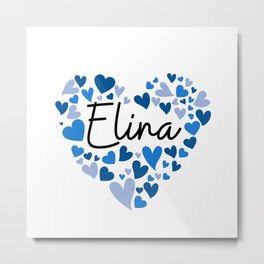 Elina, blue hearts Metal Print