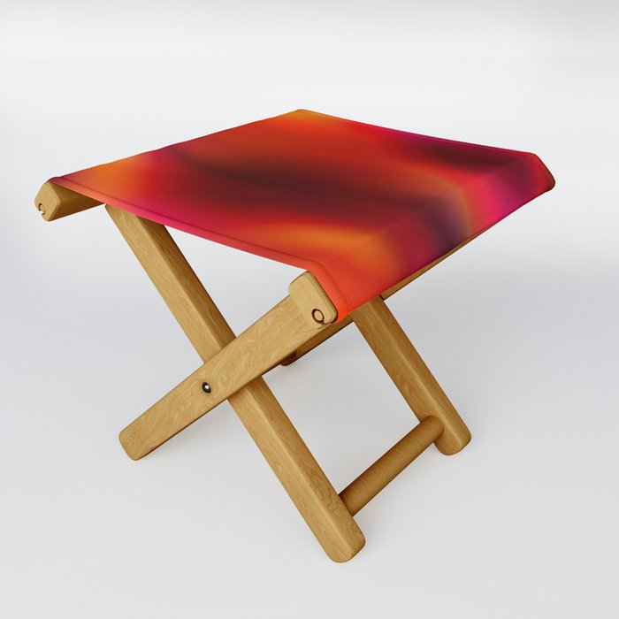 Blurred Gradient On Fire - Gradient Abstract Design Folding Stool