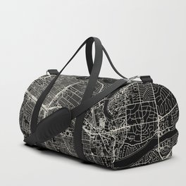 USA, Sacramento City Map - Aesthetic - Black and White Duffle Bag