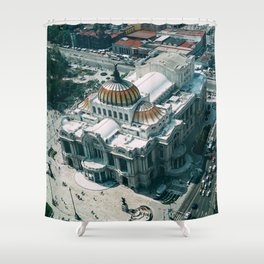 Mexico Photography - Big Palace In The Center Of Mexico City Shower Curtain