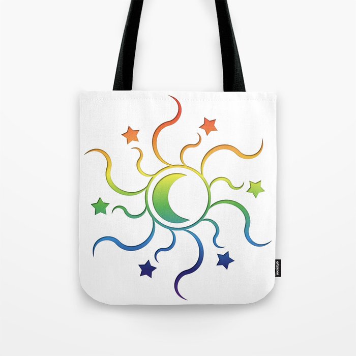 Sun, moon, stars and rainbow Tote Bag