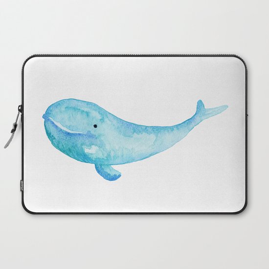 Cute Whale Watercolor Painting Ocean Life Saltwater Blue Whale