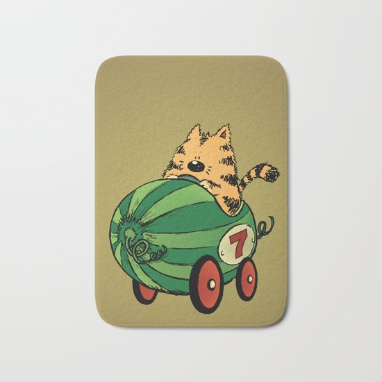 Albert and his watermelon ride Bath Mat