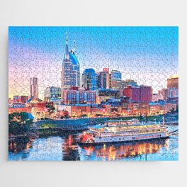 Nashville Skyline at Night Jigsaw Puzzle
