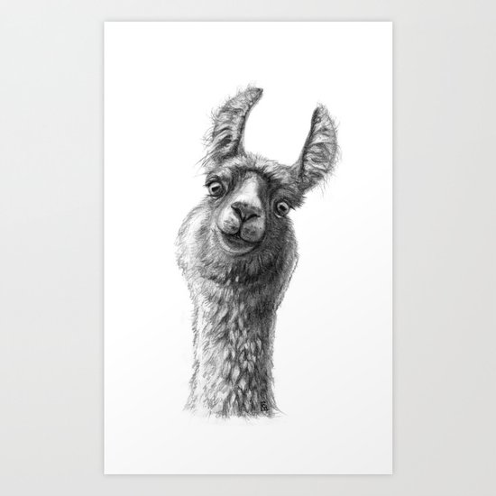 Cute Llama G135 Art Print