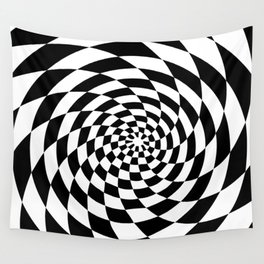 Optical Illusion Op Art Black and White Retro Style Wall Tapestry