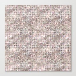 Pink Silver Diamond Studded Glam Pattern Canvas Print