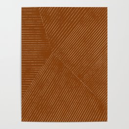 Modern lines- Burnt orange Poster