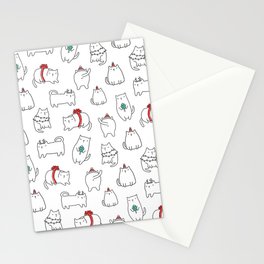 Fat Christmas cats Stationery Card