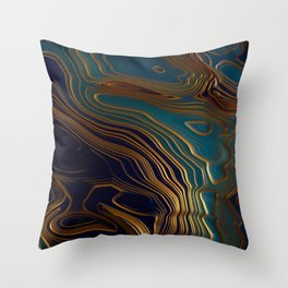 Peacock Ocean Throw Pillow
