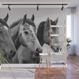 Horses - Black & White 3 Wall Mural