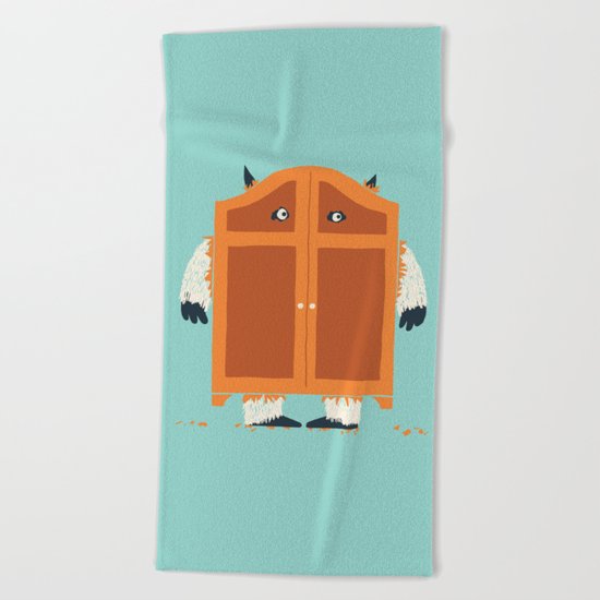 Monster in the closet Beach Towel