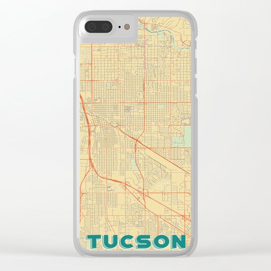 Tucson Map Retro Clear iPhone Case