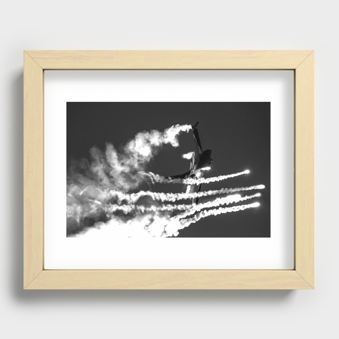 Belgian F16 and Flares Recessed Framed Print