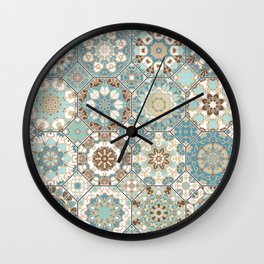 Mediterranean Decorative Tile Print XIV Wall Clock
