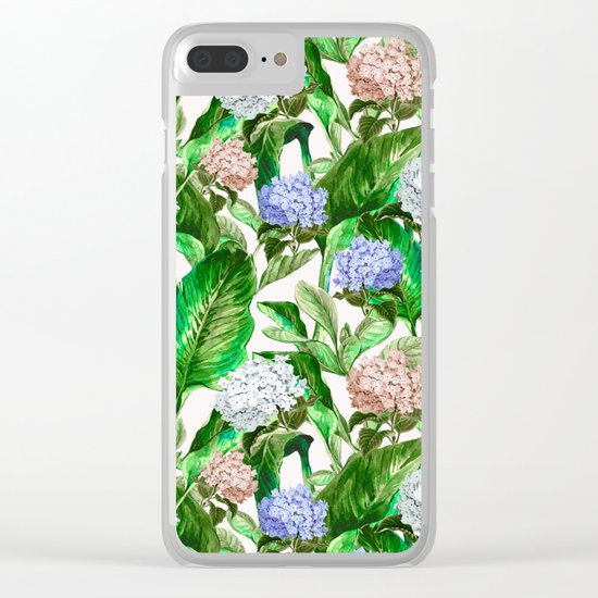Tropical Garden Clear iPhone Case