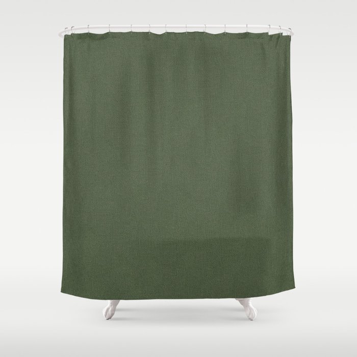 Olive Green Linen Shower Curtain