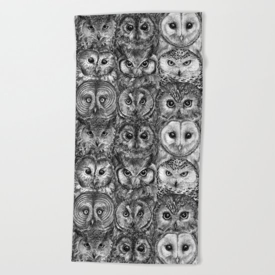 Owl Optics BW Beach Towel