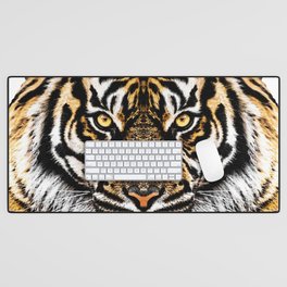 Striped Tiger Big Cat Art - Burning Desk Mat
