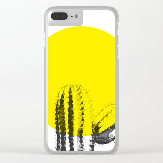 Sunset Minimal Cactus Clear iPhone Case