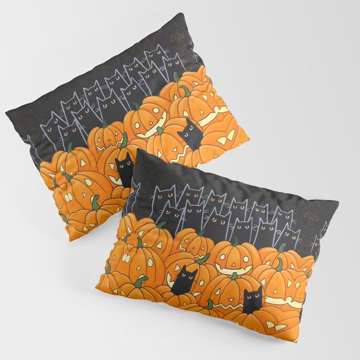 Black Cats and Jack o Lanterns Pillow Sham