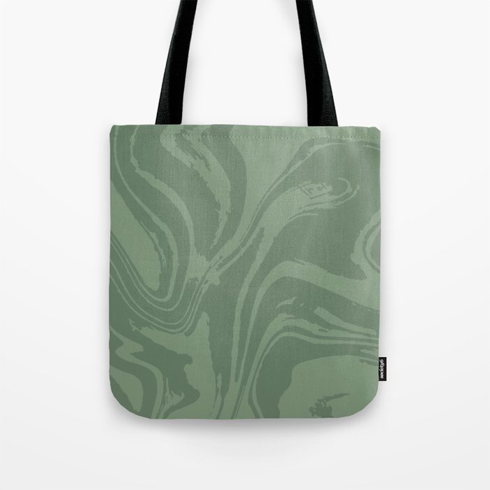 Abstract Swirl Marble (sage green) Tote Bag