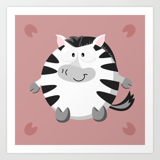 Zebra from the circle series Art Print