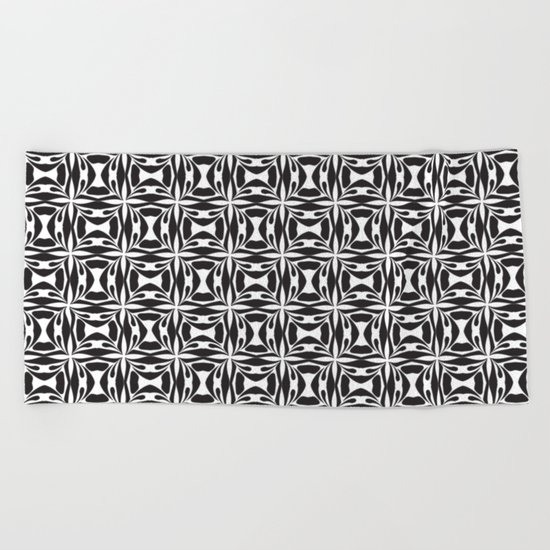 pattern black form 8 Beach Towel