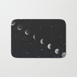 Phases of the Moon Bath Mat | Moon, Stars, Witch, Black And White, Universe, Space, Minimal, Satelite, Cosmos, Simple 