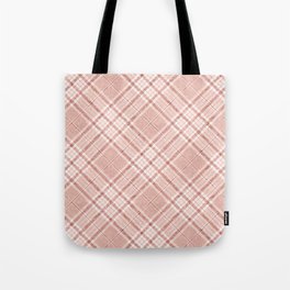 Rose Gold Sparkly Effect Plaid Tote Bag