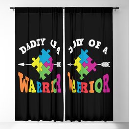 Daddy Of A Warrior Autism Awareness Blackout Curtain
