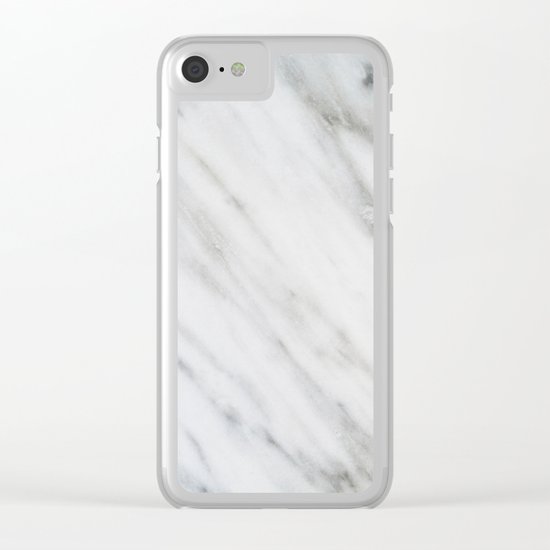Carrara Italian Marble Clear iPhone Case