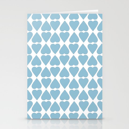 Diamond Hearts Repeat Blue Stationery Cards