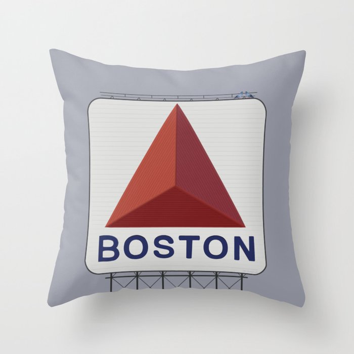Boston Skyline Scaffolding Baby Grey Throw Pillow